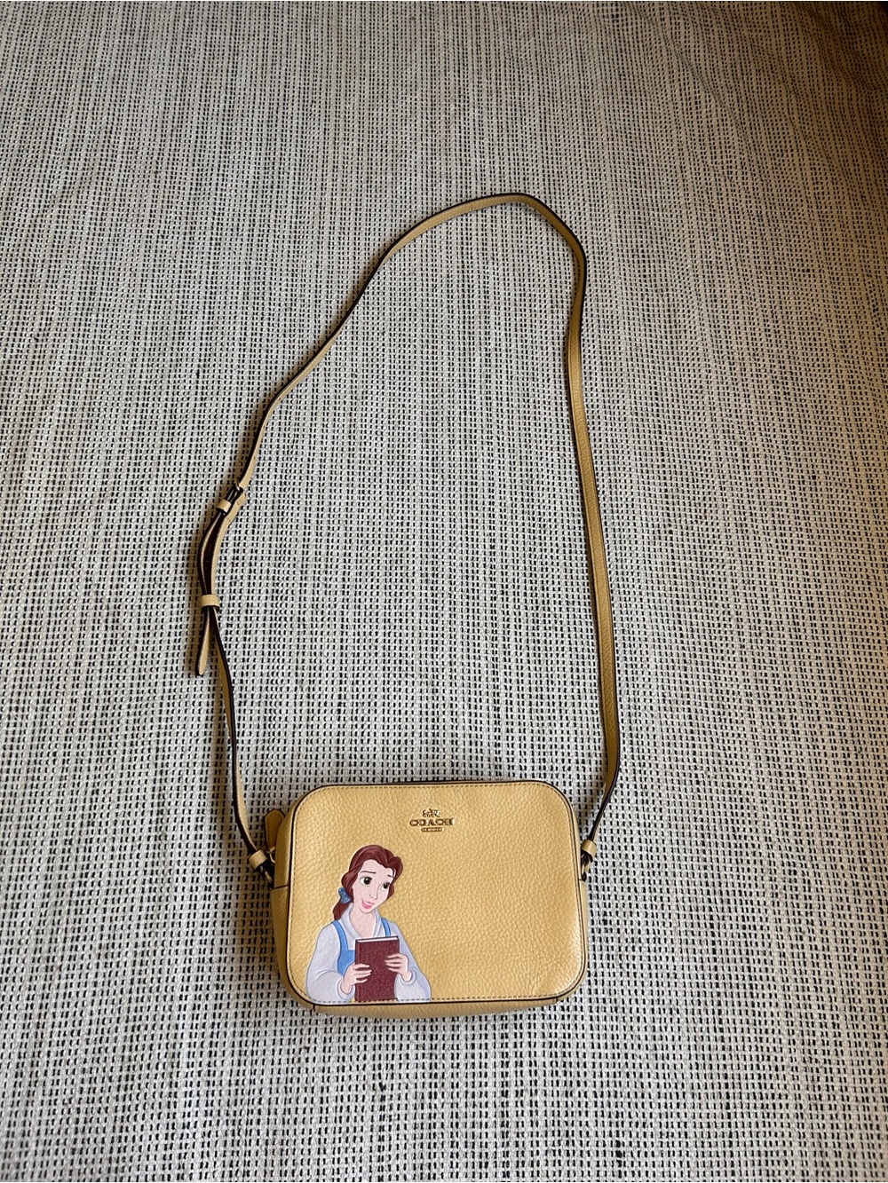 COACH Yellow Pebbled Leather Crossbody with Princess Belle - Picture 2 of 11
